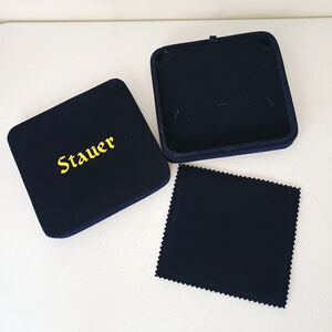 Stauer Blue Velvet Necklace Storage Jewelry Box Carry Case Padded